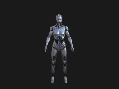 Robot Girl Low-poly 3D model buy
