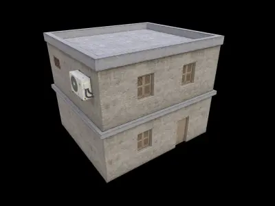 Lowpoly Old House With interior Low-poly 3D model