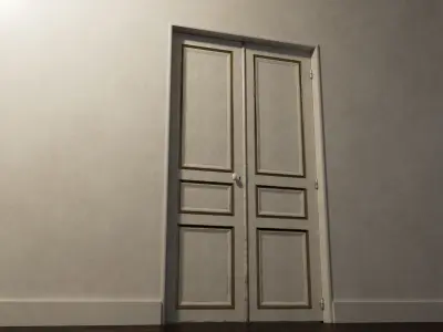 Double Doors ornated and animated Low-poly 3D model