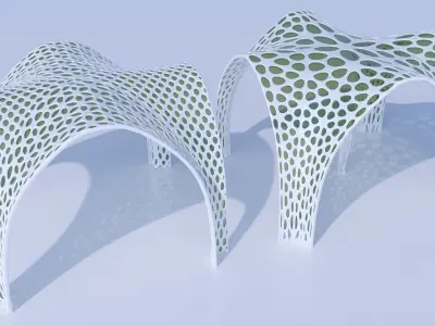 Futuristic pergola stand 3D model