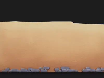 Stylized Wall 01 Low-poly 3D model