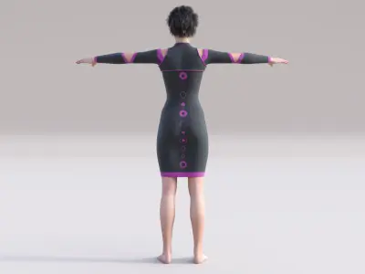 Hot Sci-Fi Outfit Clothing Dress Low-poly 3D model