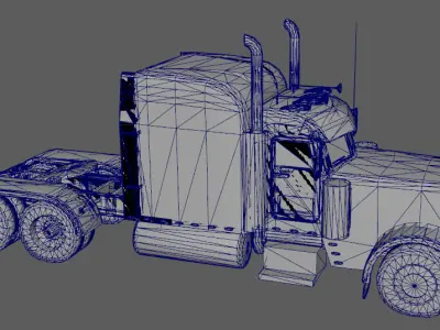 Next Generation Blue Big Head Truck Low-poly 3D model