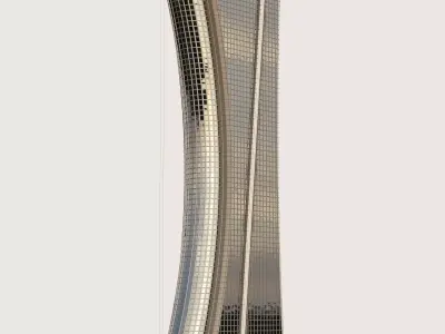 Building Skyscraper City Town Downtown Street Futuristic Utopia Low-poly 3D model