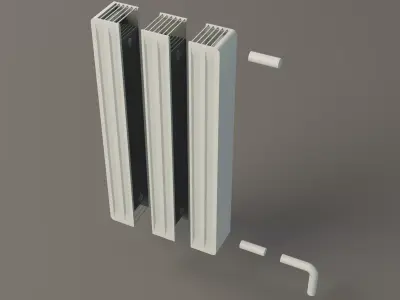 Modular Heating Radiator Low-poly 3D model