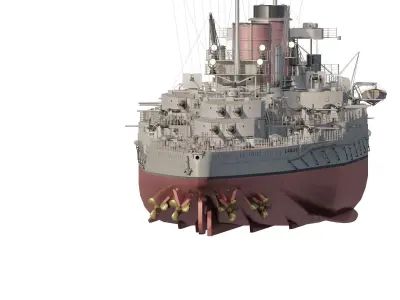 WW1 GERMAN MARINE BATTLE CRUISER 3D model