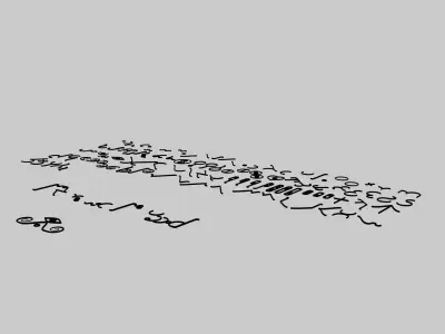 A complete 3D arcane glyph alphabet of 100 unique symbols 3D model