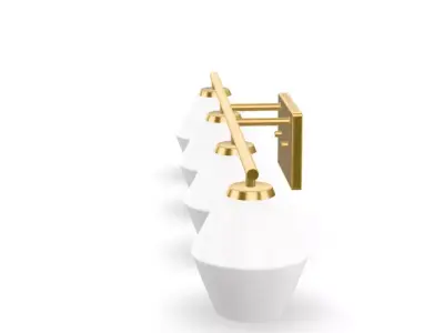 Light Brushed Gold Mid Century Modern Vanity Light Low-poly 3D model