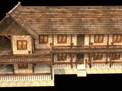 Old Rustic Medieval Cottage 3D Asset Low-poly 3D model