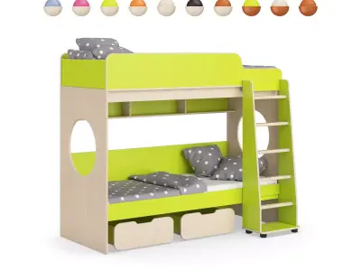 Legenda K07 with LP04 childrens modular bed 3D model