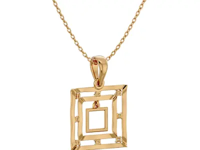 Light Minimalist Diamond Pendant Necklace 3D print model