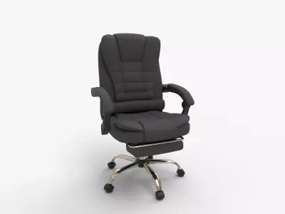 Office Chair PU Leather with Executive Footrest 3D model