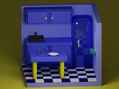 Nicely furnished room 3D model