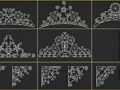 50 Wrought Iron Pieces and 59 Patterns 3D model