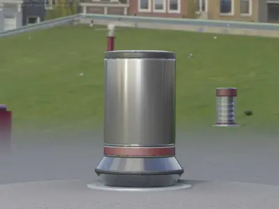 Dark Red Light-Column -2- Street-Light 9 Low-poly 3D model