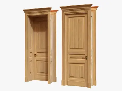 Door classic with portal 01 3D model