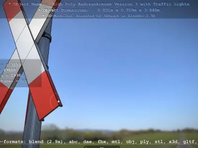 High-Poly Andreaskreuz Version 3  3D model