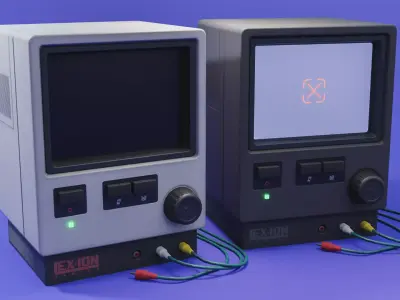 Retro Monitor Mini Low-poly 3D model