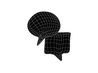 Speech Balloon v18 001 Low-poly 3D model