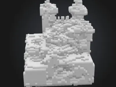 Mosswatch Keep  Voxel Medieval Castle 3D model