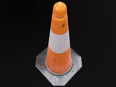 Traffic Cone Free low-poly 3D model