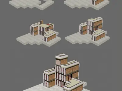 Modular building 3D model buy