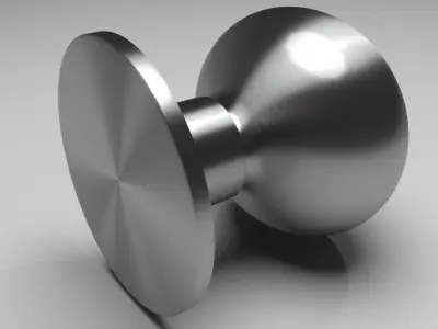Brushed Chrome Doorknob 3D model