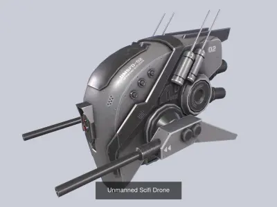 Unmanned Scifi Drone collection 3D Model Pack