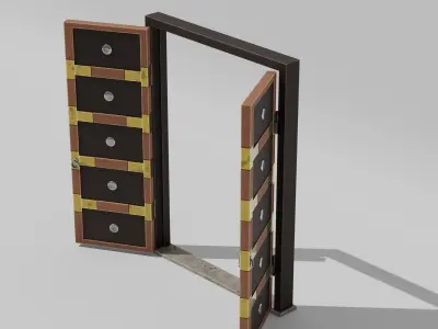 Japanese Furniture Kit - Door Typ A Low-poly 3D model