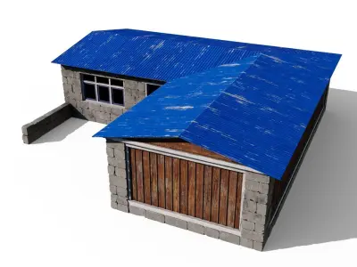 Mountain Lodge Low-poly 3D model