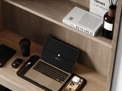 Workplace 8 desks and wardrobes for spaces 3D model