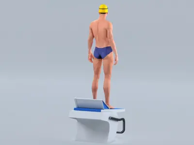  Male Swimmer Animated HQ Standard License 