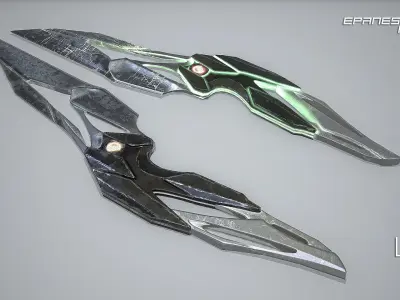 sci-fi knife Low-poly 3D model