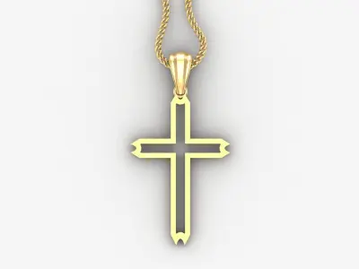 High Cross Pendant Light Gold 18K 4CP037 3D print model