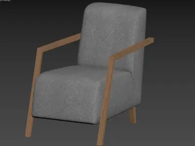 chair arm FOXI Beige 3D model