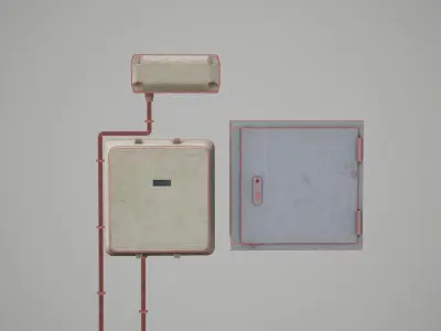 Fusebox electrical box Low-poly 3D model