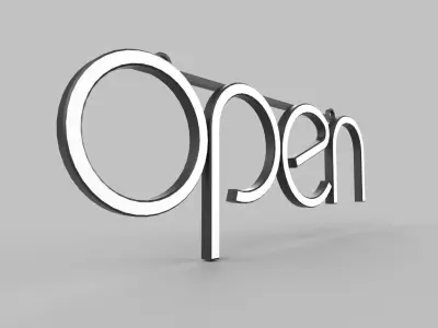 Neon Sign M02 Low-poly 3D model