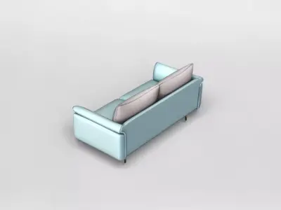 Modern Elegant Two-Seater Sofa with Cushioned Backrest 3D model