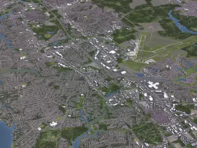 Newport News - 3D City Model Low-poly 3D model