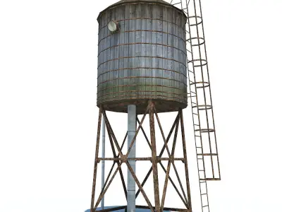 water tower Low-poly 3D model