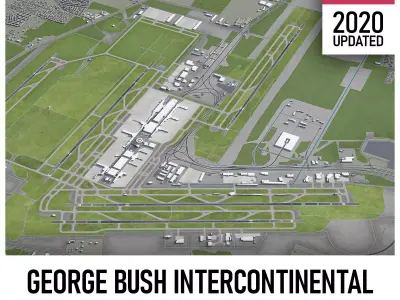 Houston George Bush Airport Low-poly 3D model