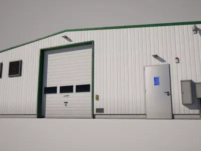 Warehouse Building Low-poly 3D model