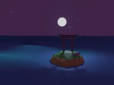 Chinese Ceremonial Door Low Poly Free low-poly 3D model