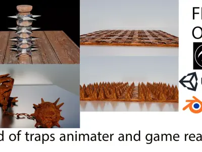 traps for unity Low-poly 3D model