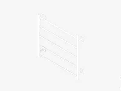 Towel Rail - Ladder - Luxury - Round - 750 - Square Plate Low-poly 3D model