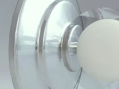 Wall Lamp Single Silver 5 3D model