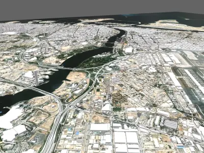 Cityscape Deira and Dubai  United Arab Emirates 3D model