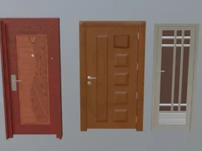 3-Different Door Free 3D model