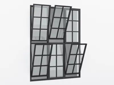 Aluminium window 12 3D model