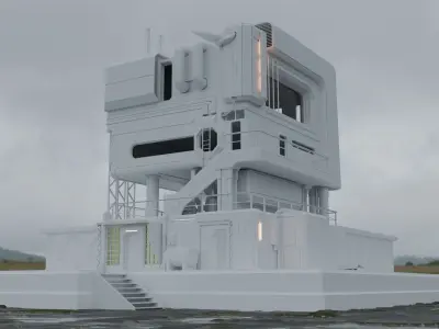 Cyberpunk Exterior Building v5 3D model
